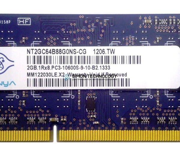 Оперативная память Nanya NANYA 2GB 1RX8 PC3-10600S LAPTOP MEMORY SODIMM (NT2GC64B88G0NS-CG)