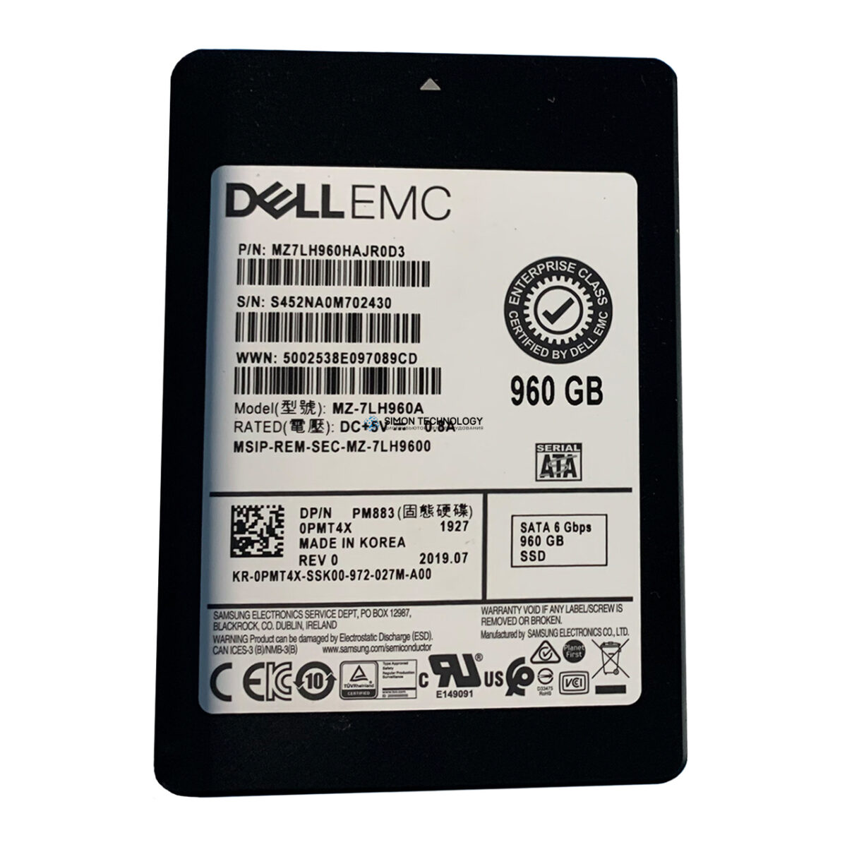 SSD Dell DELL 960GB 6Gbps 2.5" SATA SSD (PMT4X)