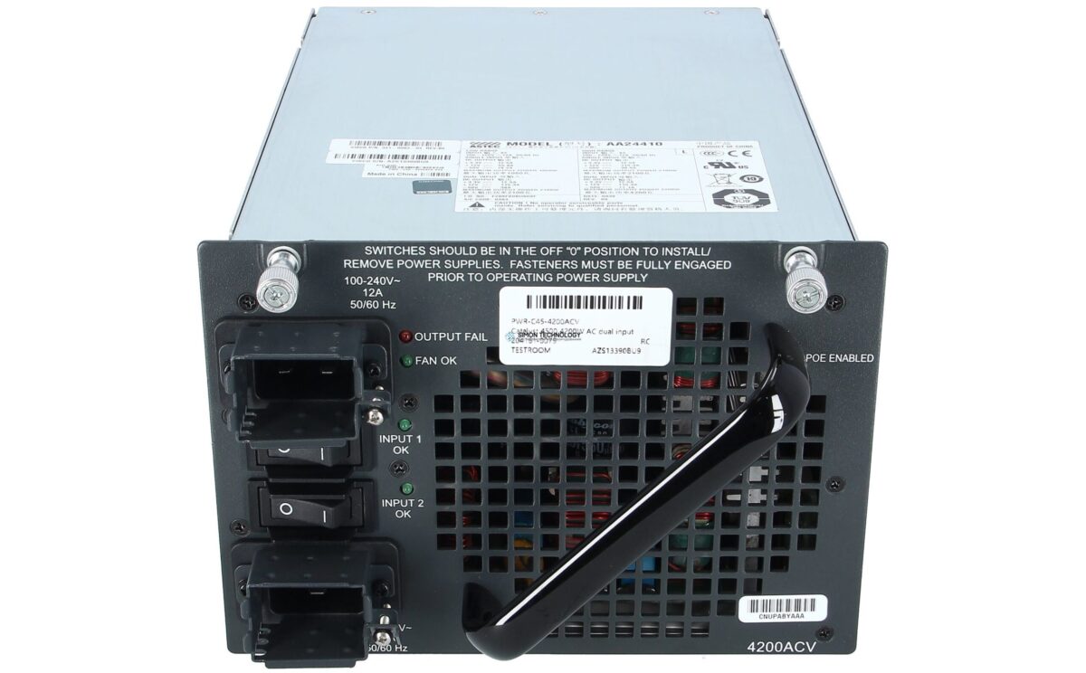 Блок питания Cisco Cisco RF Cat4500 4200W AC Dual Input PS (PWR-C45-4200ACV-RF)