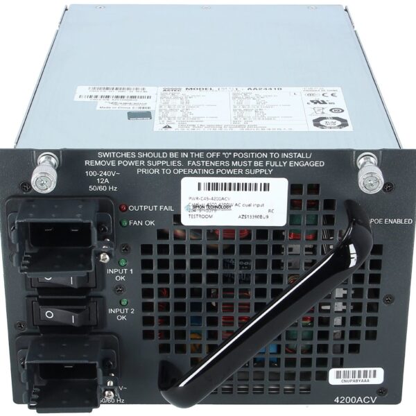 Блок питания Cisco Cisco RF Cat4500 4200W AC Dual Input PS (PWR-C45-4200ACV-RF)