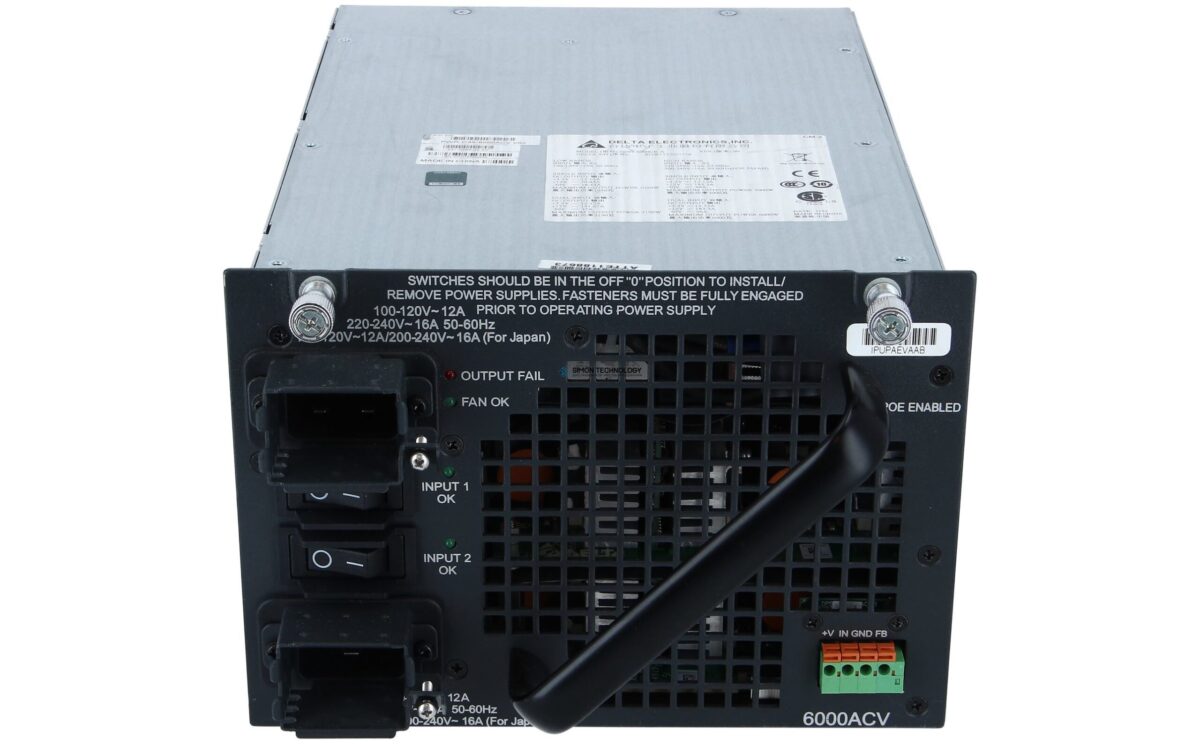 Блок питания Cisco Cisco RF Cat 4500 6000W AC dual input PS (PWR-C45-6000ACV-RF)