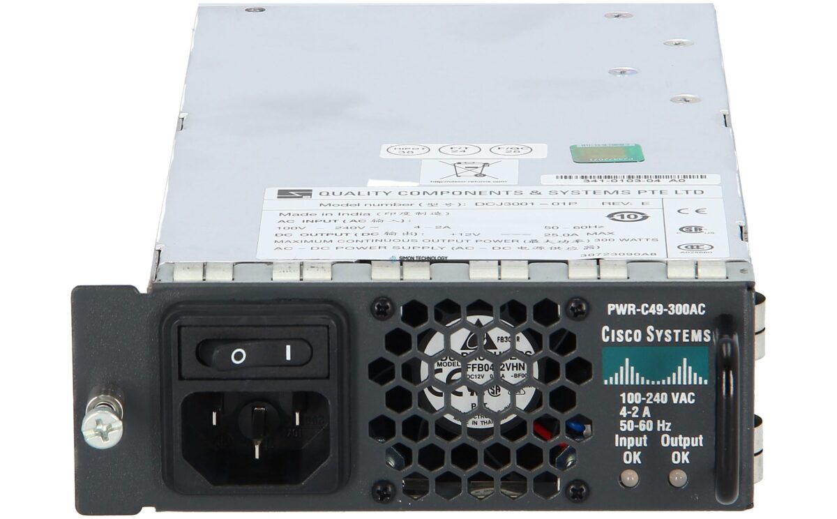 Блок питания Cisco Cisco RF Cat4948 300-Watt AC Power Supply (Spare) (PWR-C49-300AC-RF)