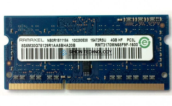 Оперативная память Ramaxel 4GB (1*4GB) 1RX8 PC3L-12800S DDR3-1600MHZ SODIMM (RMT3170MN68F9F-1600)