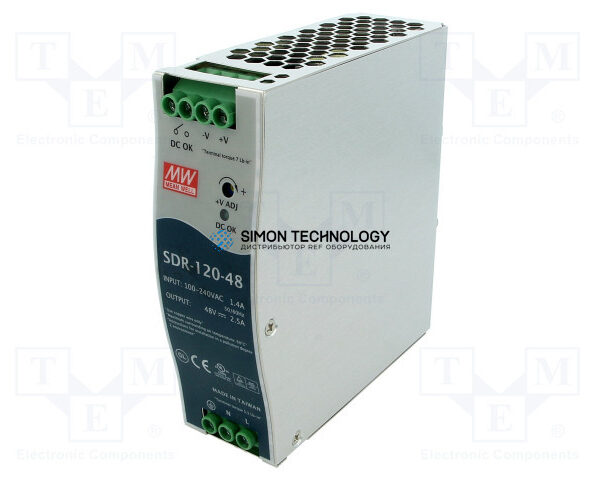Блок питания Mean well DIN Rail Power Supplies - 48VDC 120w (SDR-120-48)