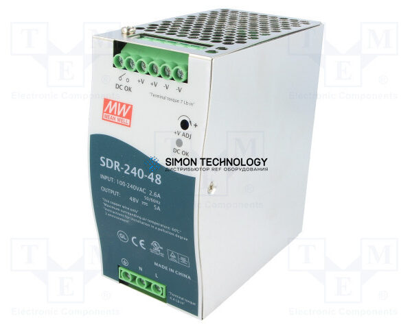 Блок питания Mean well DIN Rail Power Supplies - 48VDC 240w (SDR-240-48)