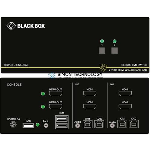Black Box Black Box NIAP 3.0 KVM Switch. Dual-Head. HDMI (SS2P-DH-HDMI-UCAC)