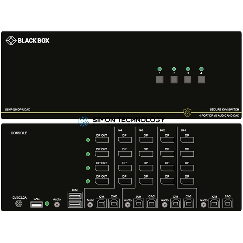 Black Box Black Box NIAP 3.0 KVM Switch. Quad-Head (SS4P-QH-DP-UCAC)