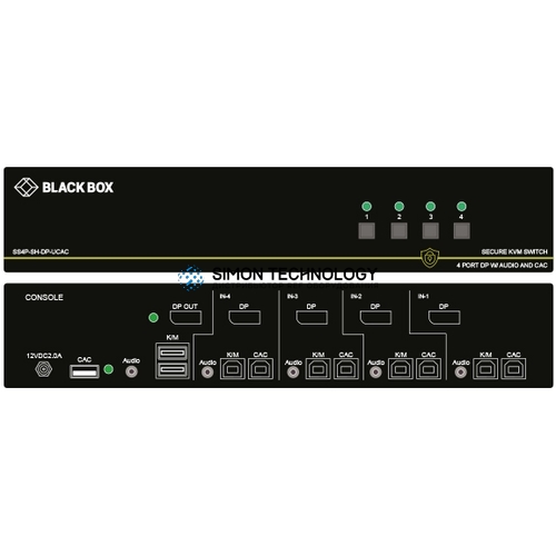 Black Box Black Box NIAP 3.0 KVM Switch. Single-Head (SS4P-SH-DP-UCAC)