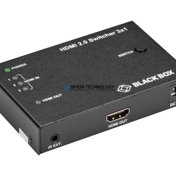 Black Box Black Box 3-Port HDMI 2.0 Video Switch 4K 60 HZ (VSW-HDMI2-3X1)