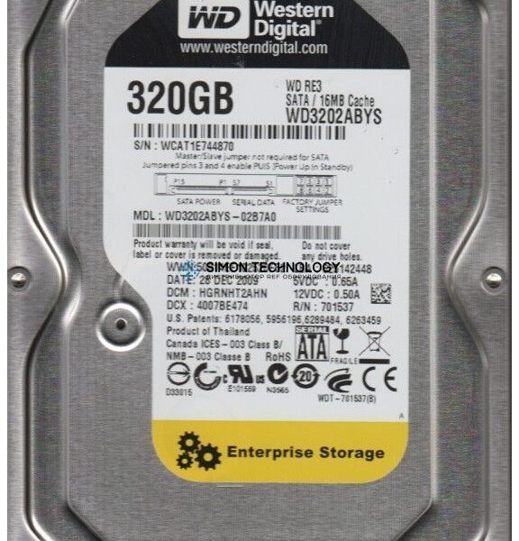 WD WD 320GB 3.5' 7.2k SATA (WD3202ABYS)