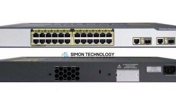 Cisco 24 10/100 (24PoE) and 2 10/100/1000BT or SFP uplinks, GUI sw (WS-CE500-24PC)