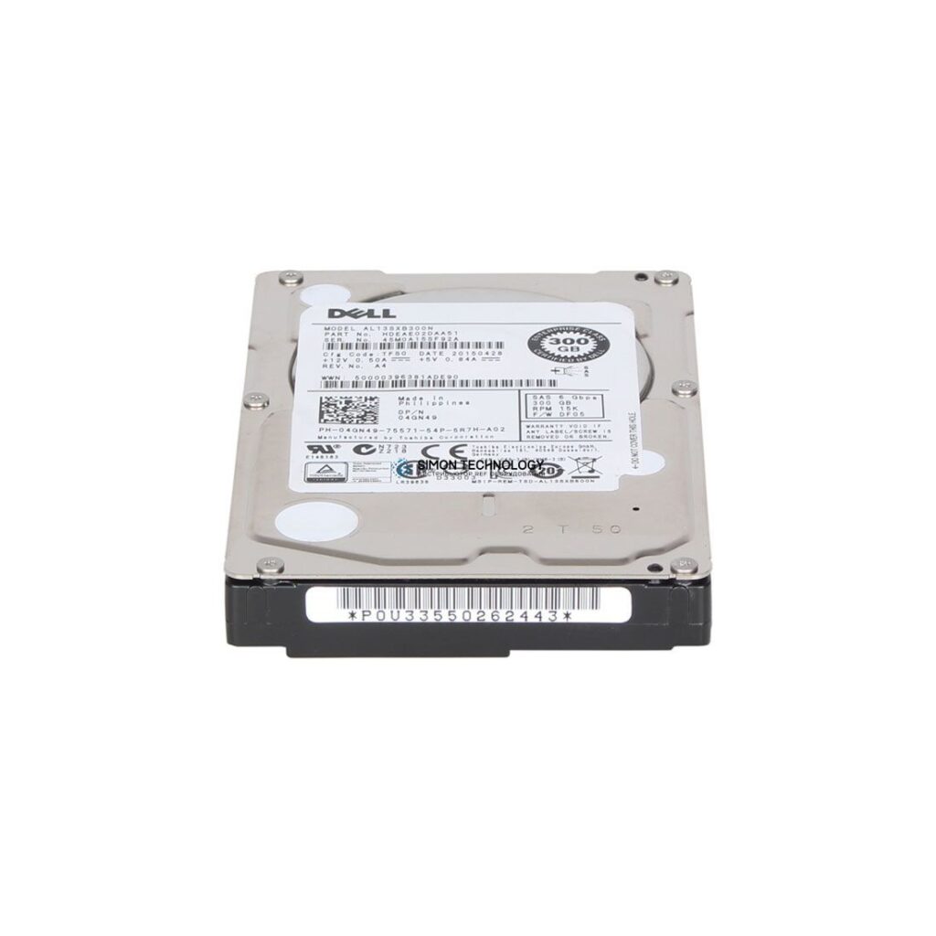 HDD Dell DELL 300GB 15K 6G 2.5INCH SAS HDD (HDEAE02DAA51-DELL)