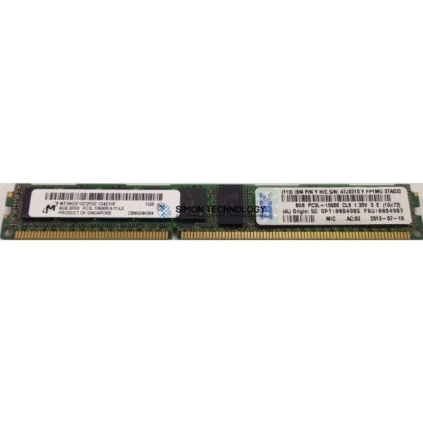 Оперативная память IBM 8GB (1x8GB, 1Rx4, 1.35V) PC3L-10600 CL9 ECC DDR3 1 1333MHz VLP RDIMM (00D4981)