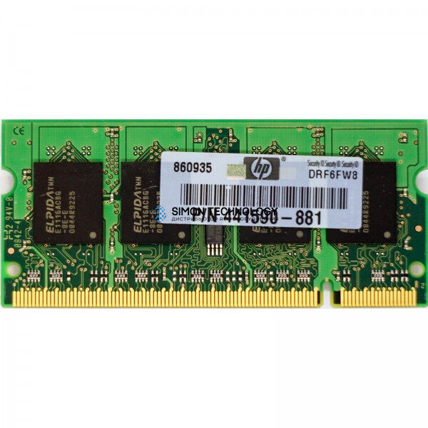 Оперативная память HP HP 1GB 800MHZ PC2-6400 DDR2 SODIMM (441590-881)
