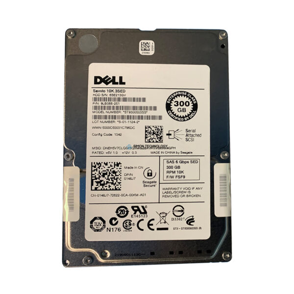 Dell DELL SEAGATE 300GB SAS 10K 6GB 2.5 HDD (9LB066-251-DELL)