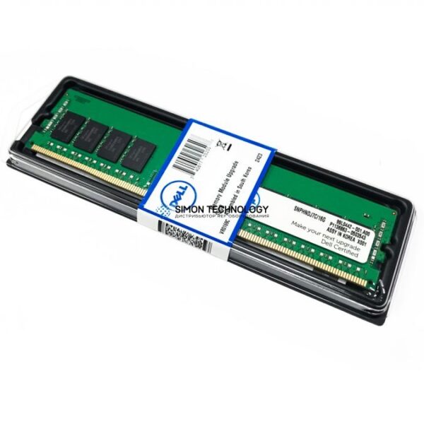 Оперативная память Dell Dell Memory 16GB 2Rx8 DDR4 UDIMM 2666MHz ECC (AA335286)