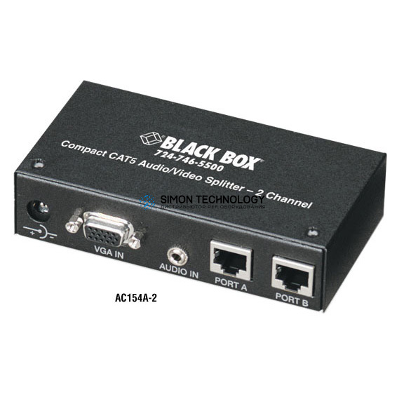 Black Box CAT5 VGA-AV Splitter Compact - 2 Channel Splitter (AC154AE-2)