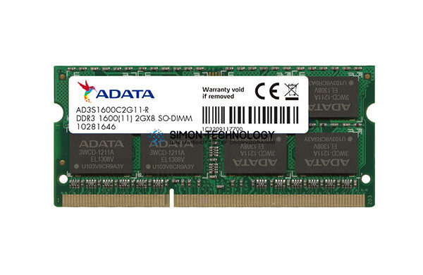 Оперативная память ADATA ADATA 2GB (1*2GB) 2RX8 PC3-12800S DDR3-1600MHZ SODIMM (AD3S1600C2G11-B)