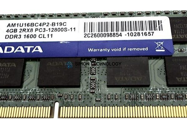 Оперативная память ADATA ADATA 4GB (1*4GB) 2RX8 PC3-12800S DDR3-1600MHZ SODIMM (AM1U16BC4P2-B19C)