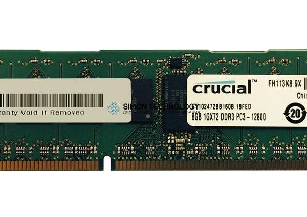 Оперативная память Crucial CRUCIAL 8GB (1*8GB) 2RX8 PC3-12800R DDR3-1600MHZ MEMORY (CT102472BB160B.18FED)