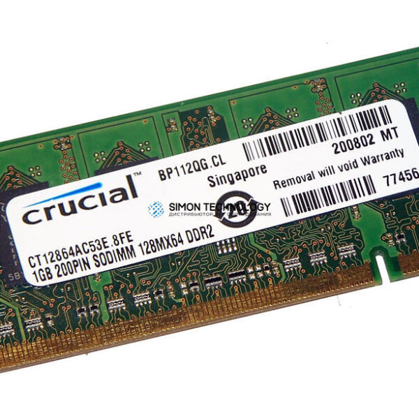 Оперативная память Crucial CRUCIAL 1GB (1*GB) PC2-4200S DDR2-533MHZ SODIMM (CT12864AC53E.8FE)