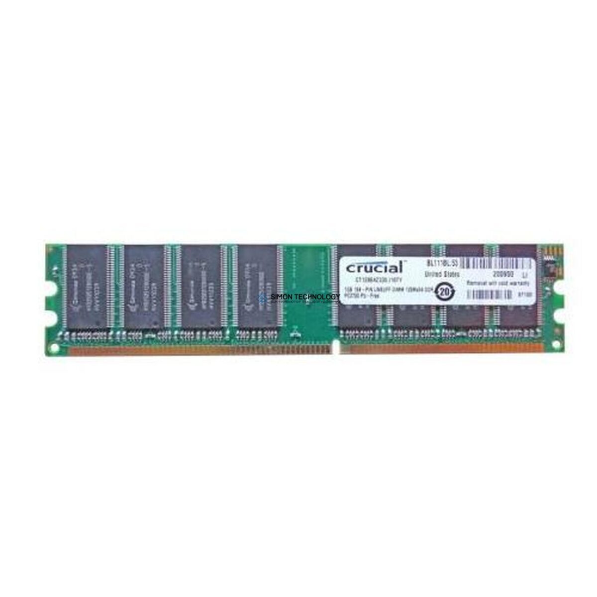 Оперативная память Crucial CRUCIAL 1GB 128MX64 DDR PC2700 MEMORY (CT12864Z335-I16TY)