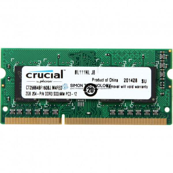 Оперативная память Crucial CRUCIAL 2GB (1*2GB) PC3-12800S DDR3-1600MHZ SODIMM (CT25664BF160BJ)
