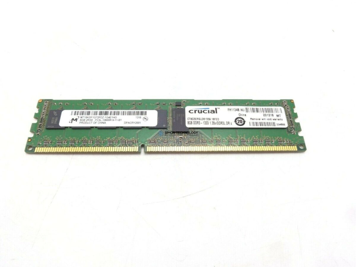 Оперативная память Crucial CRUCIAL 8GB (1*8GB) 2RX8 PC3L-10600R DDR3-1333MHZ RDIMM (CT8G3ERSLD81339)