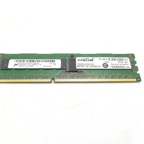 Оперативная память Crucial CRUCIAL 8GB (1*8GB) 2RX8 PC3L-10600R DDR3-1333MHZ RDIMM (CT8G3ERSLD81339)