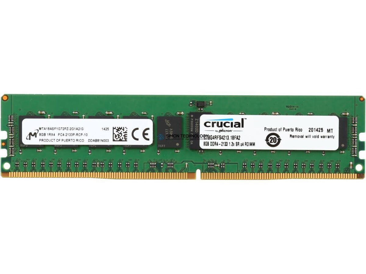 Оперативная память Crucial CRUCIAL 8GB (1*8GB) 1RX4 PC4-17000P-R DDR4-2133MHZ RDIMM (CT8G4RFS4213)
