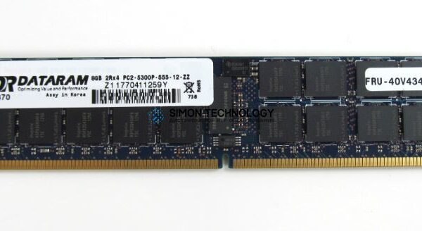 Оперативная память Dataram DATARAM 2GB (1*2GB) 1RX8 PC3-10600R DDR3-1333MHZ RDIMM (DTM64360B)