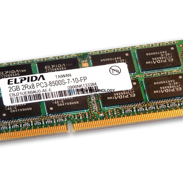 Оперативная память Elpida ELPIDA 2GB (1*2GB) 2RX8 PC3-8500S DDR3-1066MHZ SODIMM (EBJ21UE8BAU0-AE)