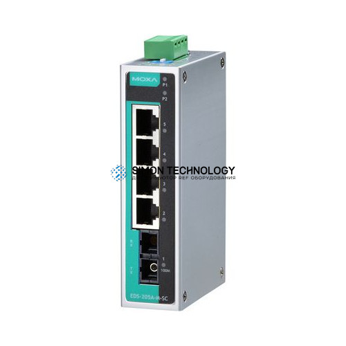 Коммутаторы MOXA Moxa Industrial Unmanaged Ethernetswitch. Metal (EDS-205A-M-SC-T)