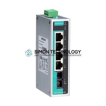 Коммутаторы MOXA Moxa Industrial Unmanaged Ethernetswitch. Metal (EDS-205A-M-ST)