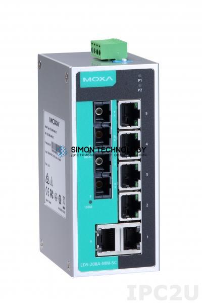 Коммутаторы MOXA Moxa Industrial Unmanaged Ethernetswitch. Metal (EDS-208A-MM-SC-T)