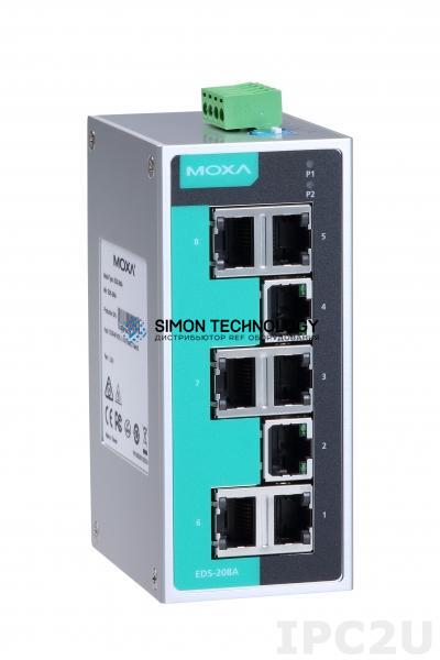 Коммутаторы MOXA Moxa Industrial Unmanaged Ethernetswitch. Metal (EDS-208A-T)