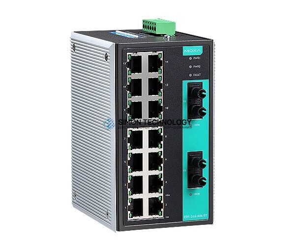 Коммутаторы MOXA Moxa Industrial Unmanaged Ethernetswitch (EDS-316-MM-ST)