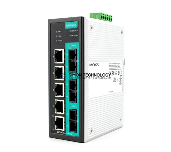 Коммутаторы MOXA Moxa Industrial Managed Redundant Ethernetswitch (EDS-408A-3M-SC-T)