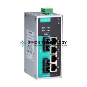Коммутаторы MOXA Moxa Industrial Unmanaged Ethernetswitch. Metal (EDS-P206A-4PoE-MM-SC-T)