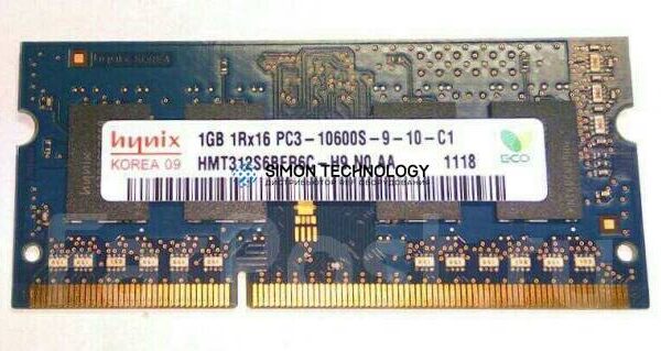 Оперативная память Hynix HYNIX 1GB (1*1GB) 1RX16 PC3-10600S-9 DDR3-1333MHZ SODIMM (HMT312S6BFR6C-H9)