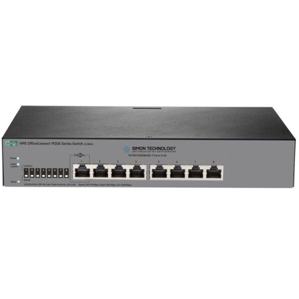 Коммутаторы HPE OfficeCon t 1920S 8G - Switch - 1.000 Mbps - 8-Port 1 HE - Rack (JL380A)