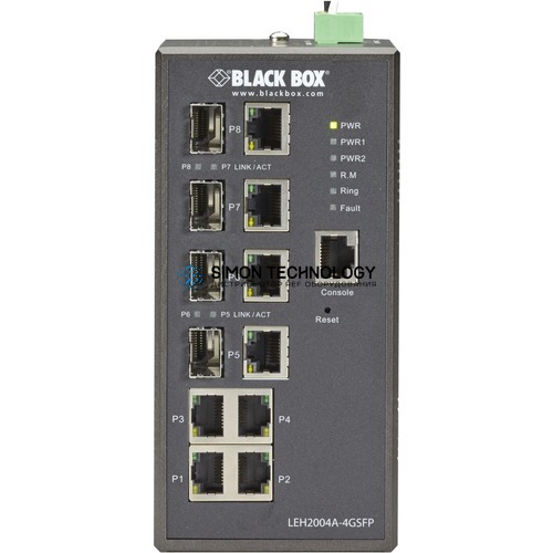 Коммутаторы Black Box Industrial Managed Gigabit Ethernet Switch (LEH2004A-4GSFP)