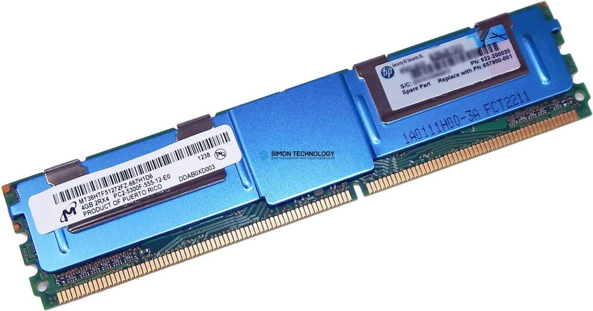 Оперативная память Micron DELL 4GB DDR2 667MHz 2Rx4 FB DIMM (MT36HTF51272FZ-667H1)