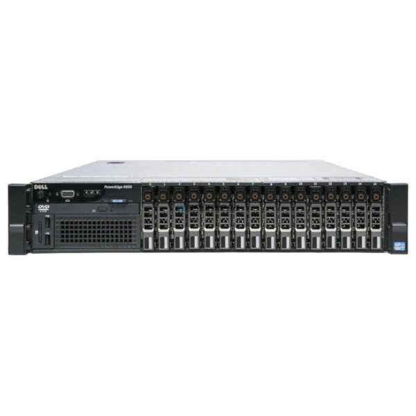 Сервер Dell PowerEdge R820 2U Rack Server, 4 CPU sockets, 48 DIMM slots (Max. 3TB using 64GB DIMMs), 16 x 2,5" HDD bays, 7 PCIe slots, Redundant PSUs (PER820 Base)