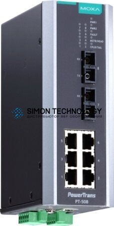 Коммутаторы MOXA Moxa Iec 61850-3. 8-Port Managed Switch (PT-508-SS-SC-24)