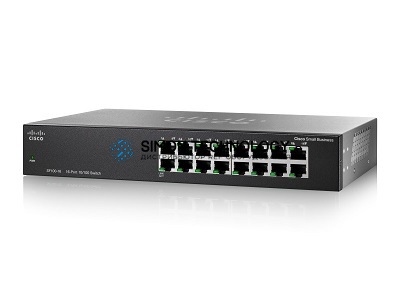 Коммутаторы Cisco Small Business SF110-16 - Switch - 100 Mbps - 16-Port 3 HE - Rack-Modul (SF110-16-EU)