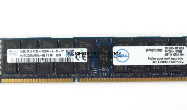 Оперативная память Dell DELL 16GB DDR3 1333MHz 2Rx4 1.35V RDIMM (SNPMGY5TC)