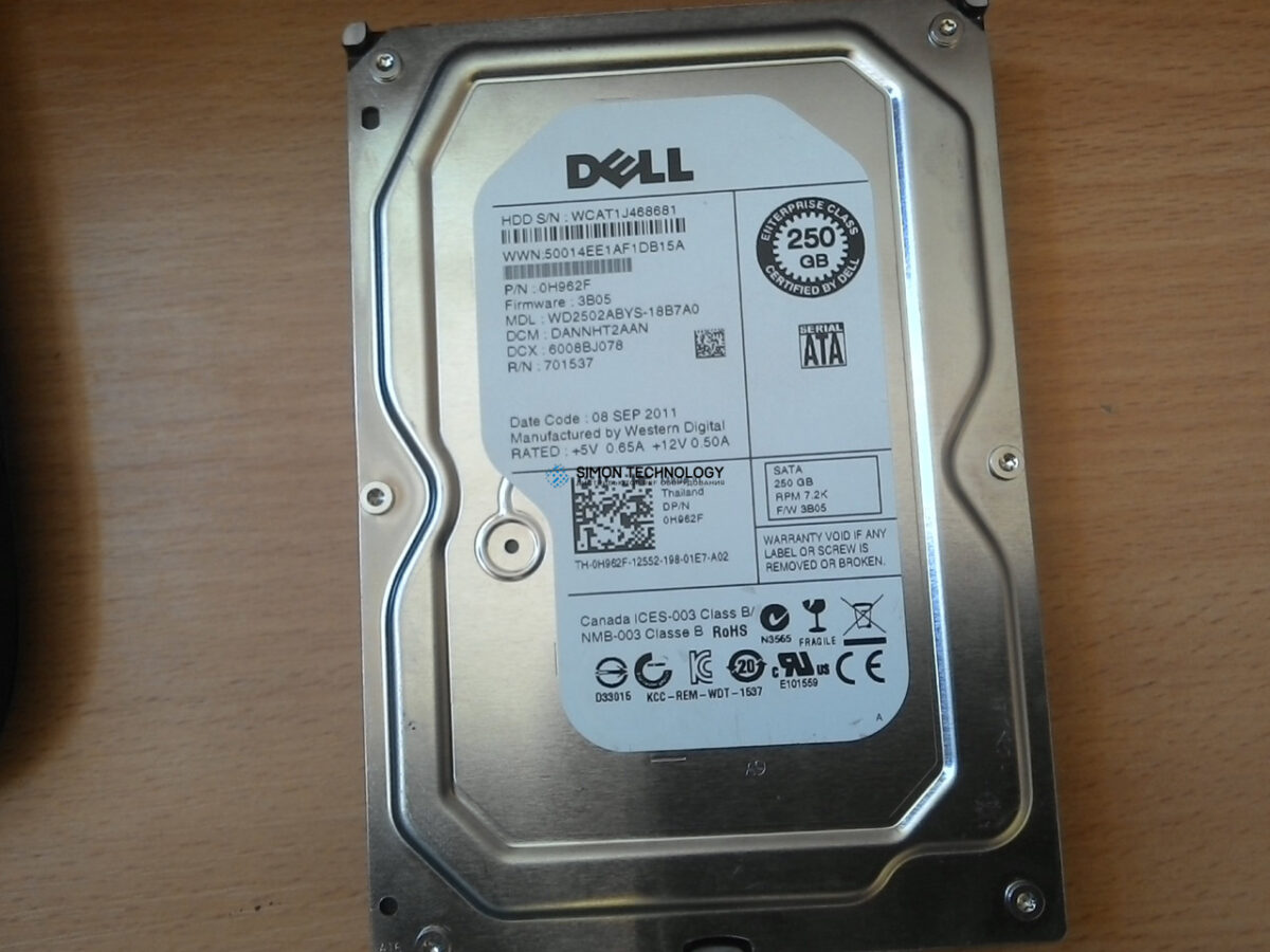 Dell Festplatte - 250 GB - SATA 3Gb/s - 7200 (XDNFF)