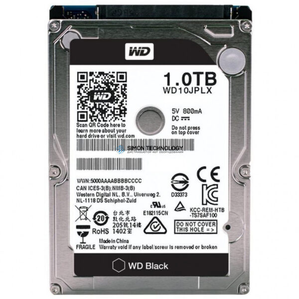 Жесткий диск WD 6,4cm(2,5") Black 1TB (7200rpm) 32MB SATA 6Gb/s (WD10JPLX)