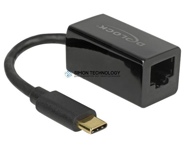 Адаптер Delock Adapter USB-C > 1 x Gigabit LAN (Realtek) kompakt schwarz (65904)